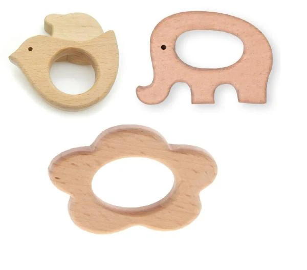 Enorme Organic Non Toxic Wooden Teethers For Babies ( Bird, Elephant