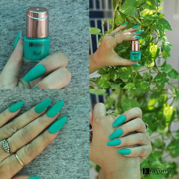 Krayons Crazy Gel Nail Enamel Waterproof Quick Dry Diamond Green Neon