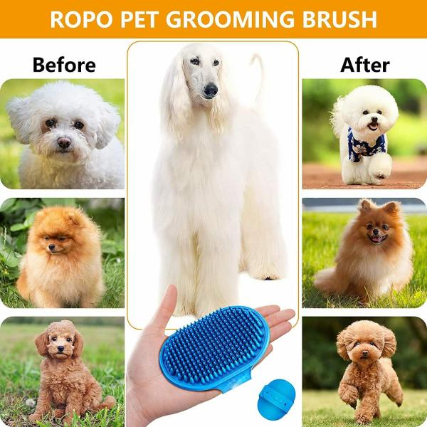 JAINSONS Dog Grooming Brush, Rubber Comb with Adjustable Ring for Long