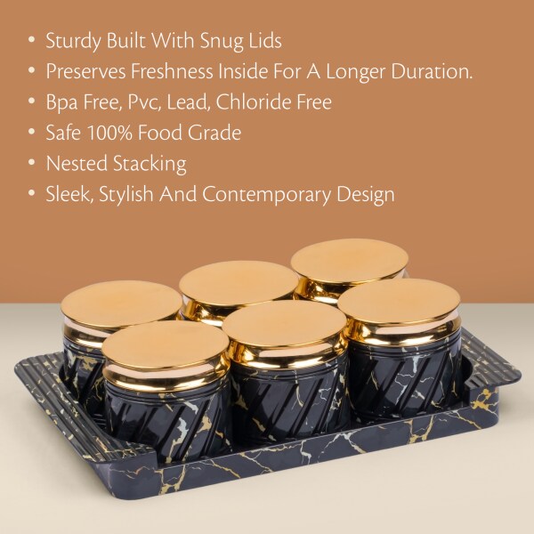 Selvel Airtight Dry Fruit Container Tray Set with Lid & Serving Tray