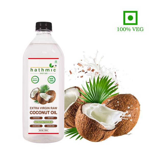 Hathmic Raw Extra Virgin Cold Pressed Coconut Oil, 500ml JioMart