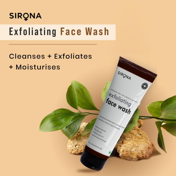 Sirona Depigmentation Face Serum 30ml and Natural Exfoliating Face Wash
