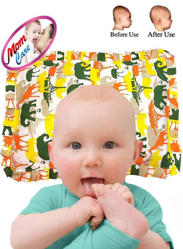 MOM CARES Yellow Mustard Seed Newborn Baby Pillow Ideal For Round Head Shaping (012 M) JioMart