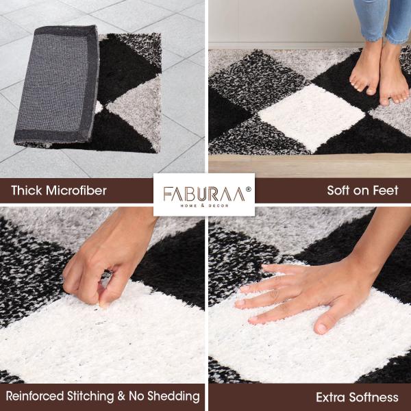 Faburaa Bathroom Mat for Outside Door, Used in Bathroom, Home (Vibrant