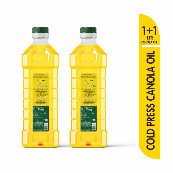 Jivo Canola Cold Press Edible Oil Pack of 2, 1 Ltr each Healthy