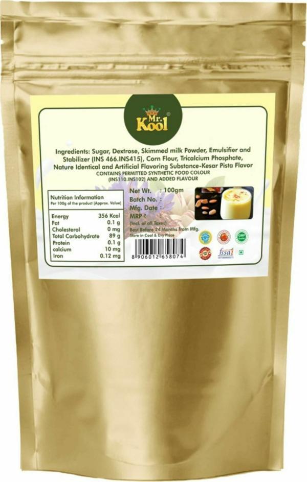 Mr.Kool Premium Kesar Pista Flavor Milkshake Hot/Cold Milk Drink Mix Powder 100g JioMart