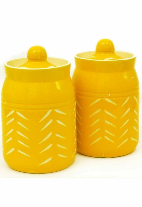 Kraftlik Handicrafts Ceramic Jars with Lid for Chutney, Pickle jar