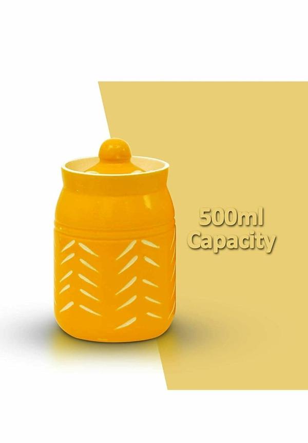 Kraftlik Handicrafts Ceramic Jars with Lid for Chutney, Pickle jar