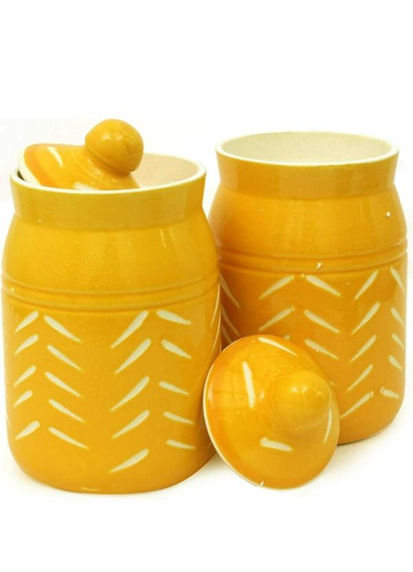 Kraftlik Handicrafts Ceramic Jars with Lid for Chutney, Pickle jar Storage JioMart