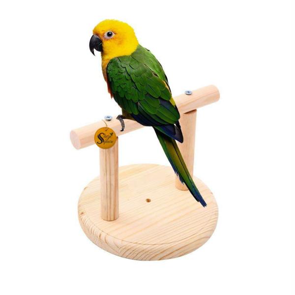 Sage Square Wood Bird Climbing Table Stand For Toy For Budgies