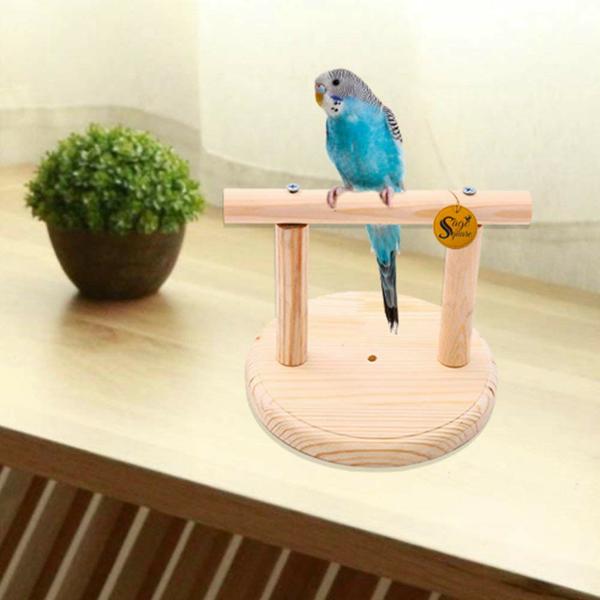 Sage Square Wood Bird Climbing Table Stand For Toy For Budgies