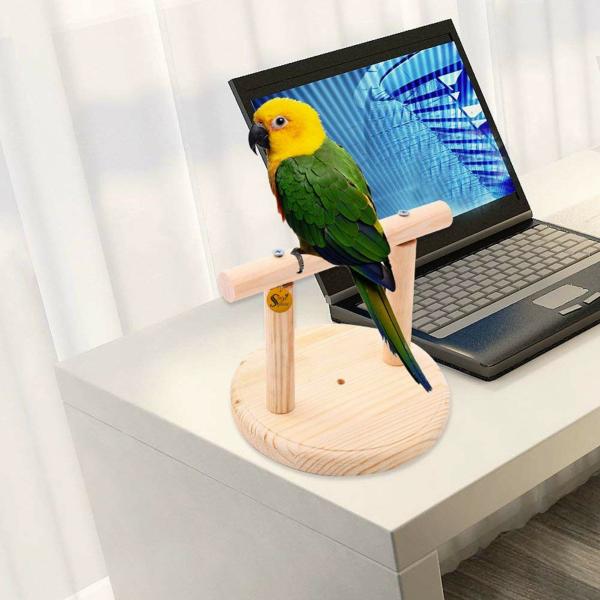 Sage Square Wood Bird Climbing Table Stand For Toy For Budgies