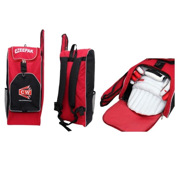 Spacious Backpack Bag Size 5 Storm Red Cricket Set With Bat Full Sports Gear 