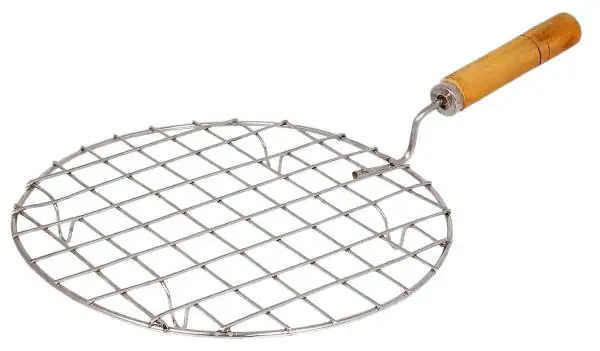 Round Tabakh Stainless Steel Wire Roaster Papad Jali 
