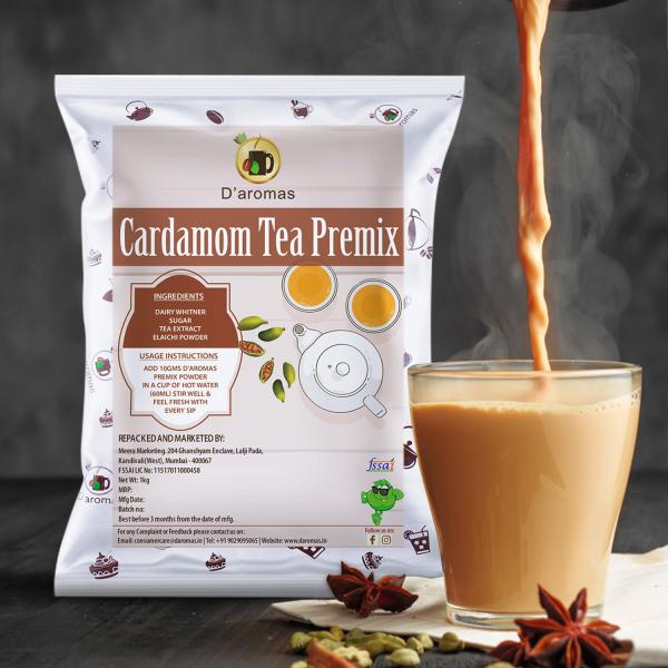 D'aromas Premium Elaichi (Cardamom) Flavor Premix Tea Powder 1 kg