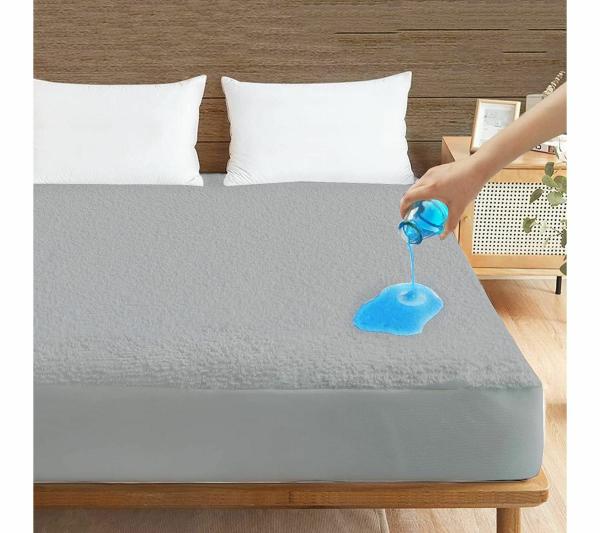 Bhumi Impex Smooth Fabric Water Proof Terry Cotton Mattress Protector 78"x"48 Diwan_Grey