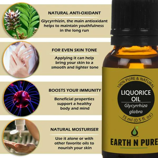 Earth N Pure Liquorice Essential Oil (Mulethi Oil) 15 ML 100 Undiluted, Natural