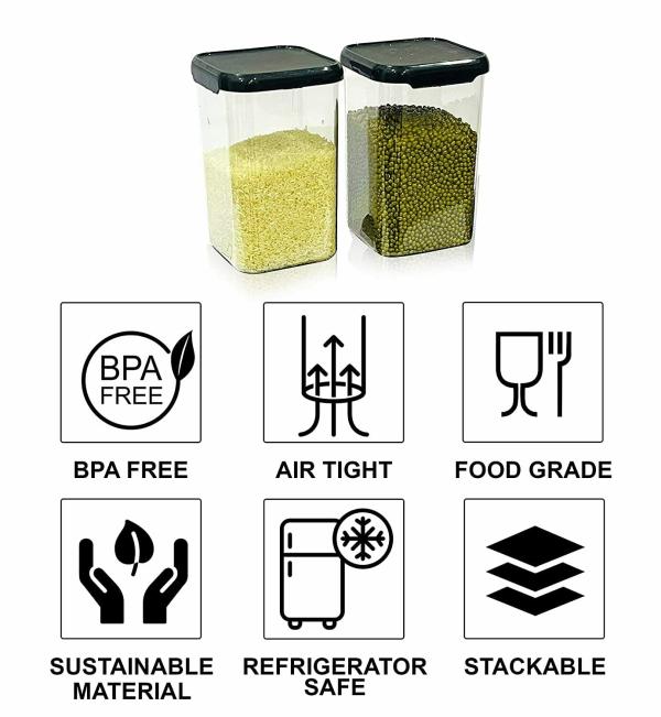 Qtrix Unbreakable Air Tight Plastic containers Set for Kitchen Storage