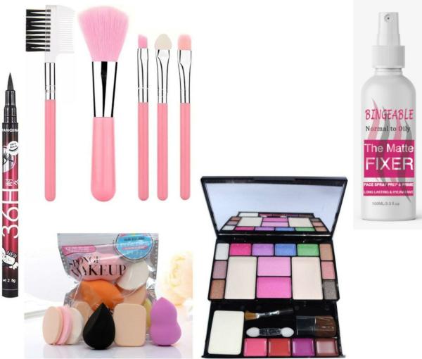 BUYTYA Makeup Kit Combo Professional 5 Piece Brush, 6 Piece Blender