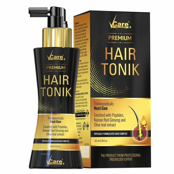 VCare New Premium Hair Tonik for Men & Women - With Castor Oil and Olive  Leaf Extract