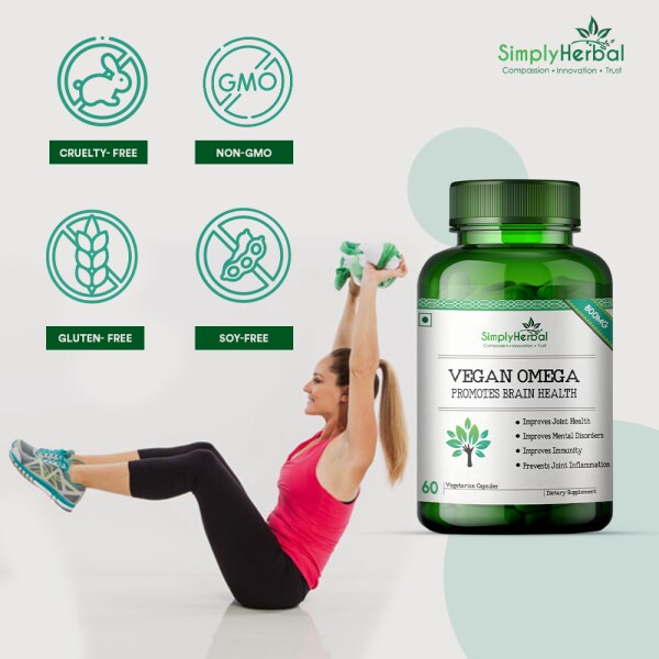Simply Herbal Vegan Omega 3 Capsules 60 Capsules JioMart