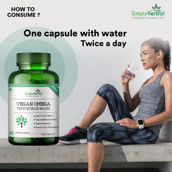Simply Herbal Vegan Omega 3 Capsules 60 Capsules JioMart
