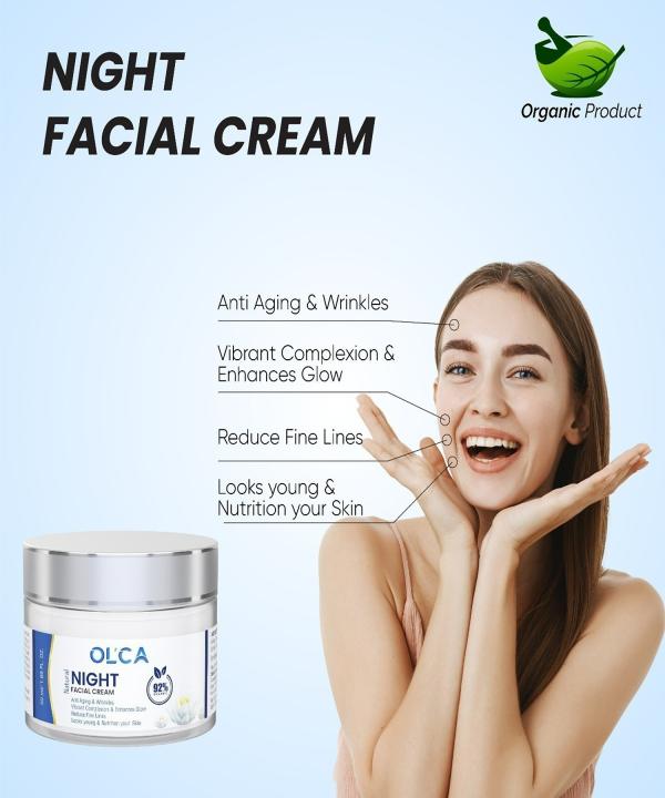 OLCA AntiAging & Wrinkles Facial Night Cream Enhances Glow, Reduce
