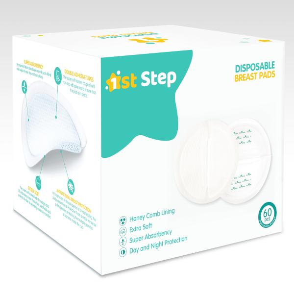 1st Step Honey Comb Lining Super Absorbant Disposable Breast Pads With Day And Night Protection