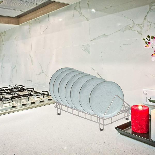 Devashree Stainless Steel Dish Stand for Kitchen / Plate Stand / Utensils Holder / Dish Rack for