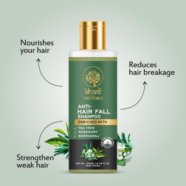 MeriBana Khadi Control Anti Hair Fall Shampoo,Enriched With Tea Tree