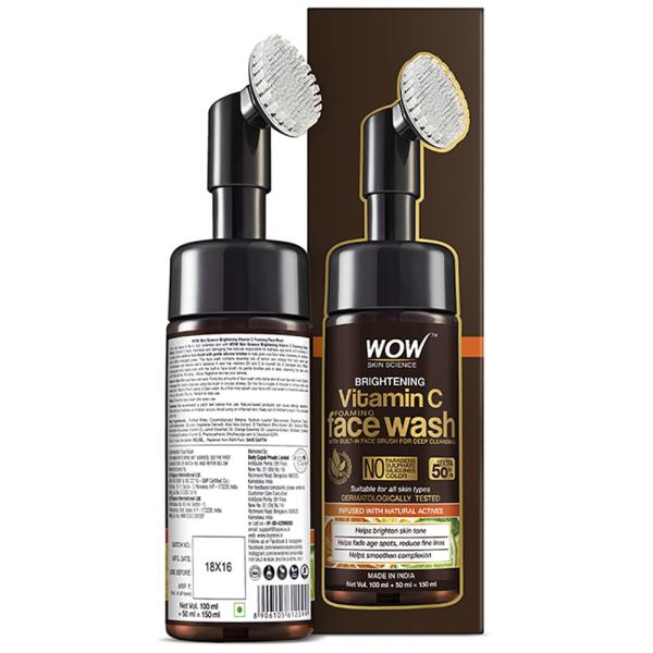 WOW Skin Science Brightening Vitamin C Foaming Face Wash with BuiltIn