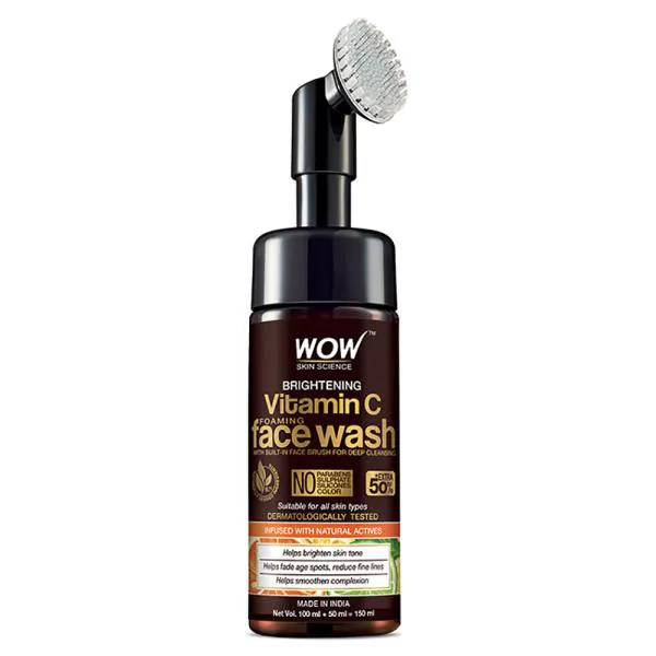 WOW Skin Science Brightening Vitamin C Foaming Face Wash with BuiltIn