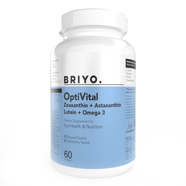 Briyosis Optivital Lutein, Zeaxanthin, Astaxanthin and Omega 3 for