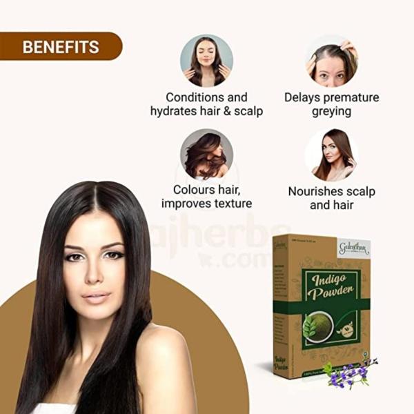Gulmohar 100 Organic Indigo Powder For Hair Care Natural Hair Color