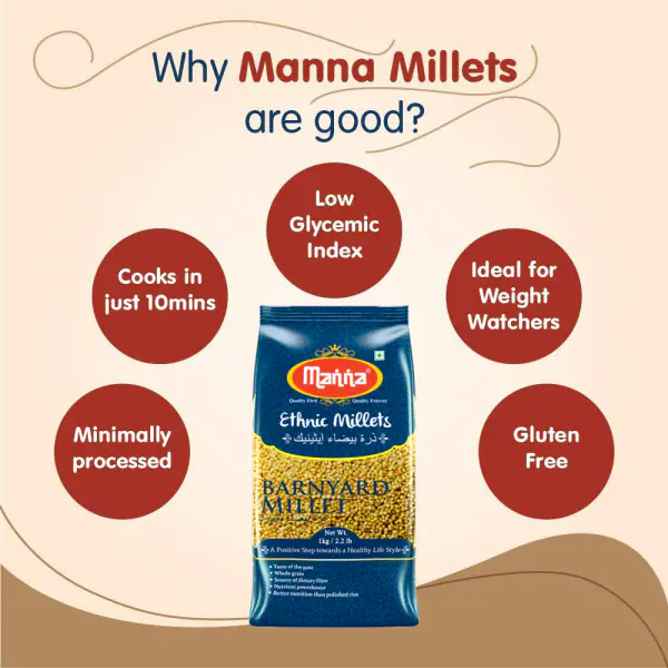 Manna Barnyard Millet 1Kg Natural Grains Siridhanya Unpolished