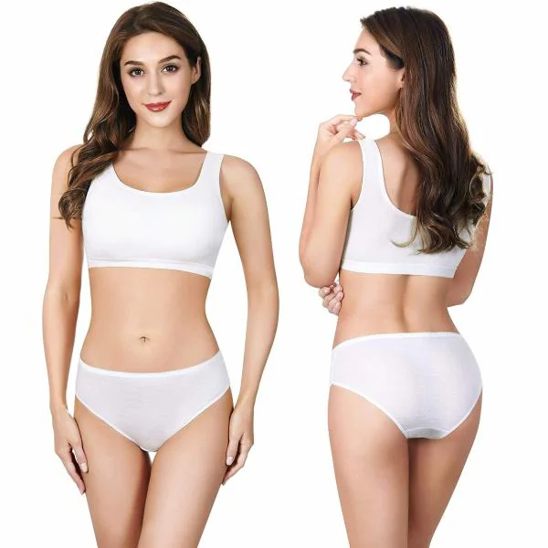 CareDone Unisex Disposable 100 Cotton White Underwear, Travel Panties