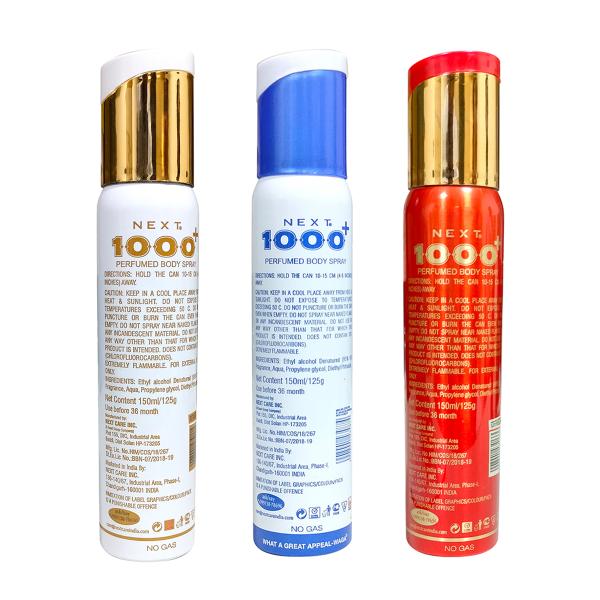 NEXT 1000+ Deodorants ( Pack of 3 Deodorants) NEXT Jazz, NEXT Sports