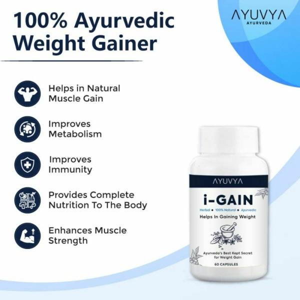 Ayuvya IGain Weight Gainer Ayurvedic Weight Gain Capsules 60