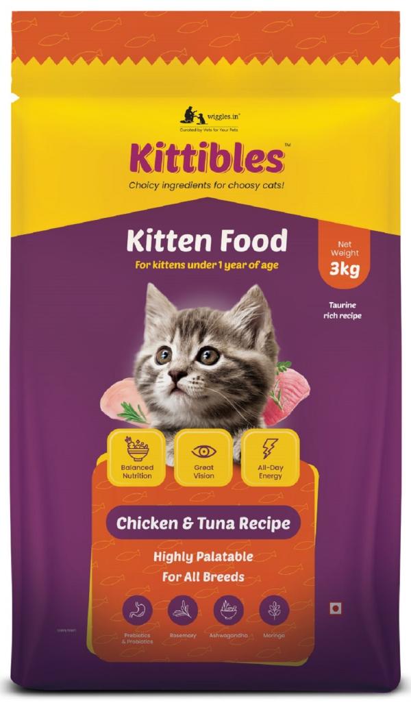 WigglesKittibles Kitten Food Dry Kitty, 3 Kg, 112 months Ashwagandha