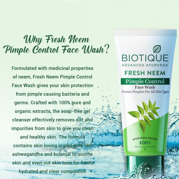 Biotique Fresh Neem Pimple Control Face Wash 100ml JioMart