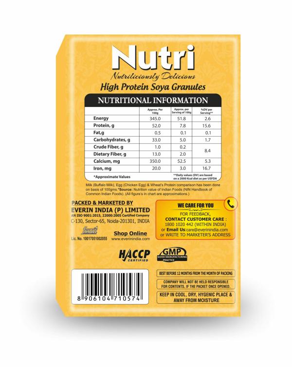 Everin Nutri High Protien Soya Granules 200g +25g Extra Combo Pack of