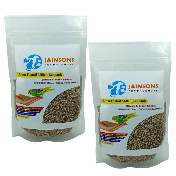 Jainsons Pet Products Green Foxtail Millet (Kangani) Small Bird Food