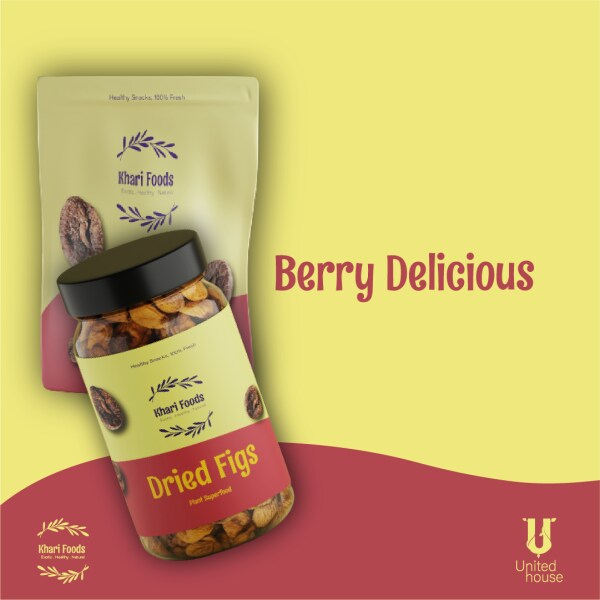 Khari Foods Premium Jumbo Dried Figs 250g, Anjeer Dry Fruits, Rich in