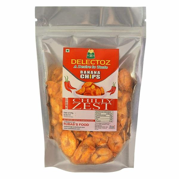 DELECTOZ Chilly Zest,Masala Magic And Pepper Punch Flavor Banana Chips Pack Of 3(200gram Each