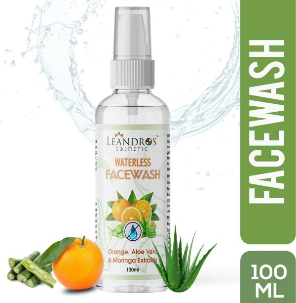Leandros Orange, Aloevera And Moringa, Extracts Waterless Face Wash