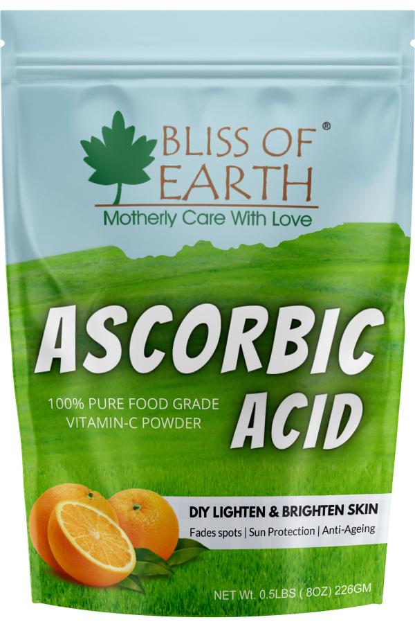 Bliss of Earth Ascorbic Acid Powder Pure Food Grade VitaminC Rich Powder boost immunity, Skin