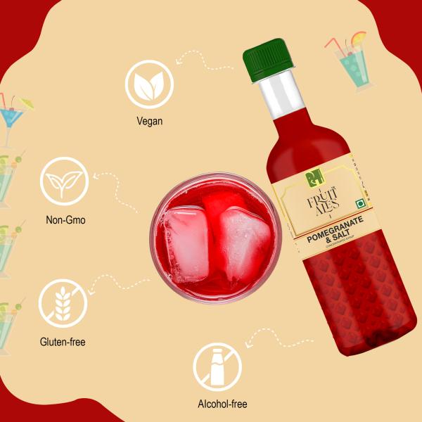 Dhampur Green Fruitales Pomegranate & Salt Mocktail Syrup 300ml Each