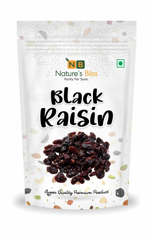 Nature's Bliss Black Raisins, Kali Kishmish Seedless Dry Fruits Immunity Booster and Snak for