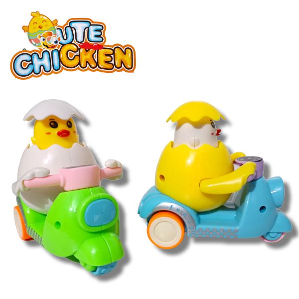 BCMP Egg Cute Chicken Push Forward Scooter for Age Group 3+ Years, No