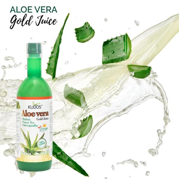 Kudos Aloe Vera Gold Juice (Orange Flavour) Detoxifies Toxins Rich